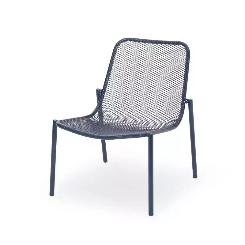 2pcs Stackable Chairs, Outdoor Seats Dining Chair with Large Backrest, Patio Metal Bistro Chair, Armless King Chairs for Porch Yard Garden
