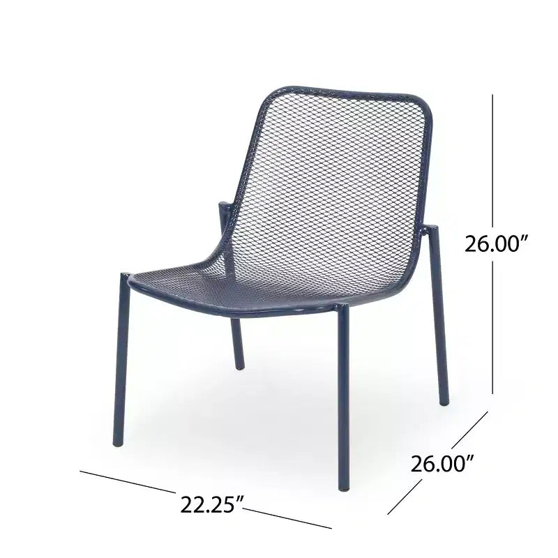 2pcs Stackable Chairs, Outdoor Seats Dining Chair with Large Backrest, Patio Metal Bistro Chair, Armless King Chairs for Porch Yard Garden
