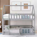 GDFStudio Perez House Bunk Bed with Fence and Door