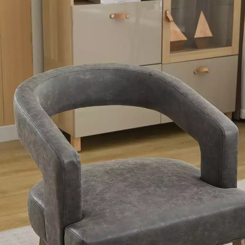 TUYOHW 25.79 Modern Barrel Accent Chair,Lounge Chair with Open Back,Weathered Wood Legs,Upholstered Dining Chair for Kitchen,Living Room,Club