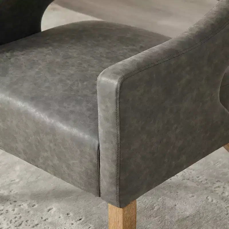 TUYOHW 25.79 Modern Barrel Accent Chair,Lounge Chair with Open Back,Weathered Wood Legs,Upholstered Dining Chair for Kitchen,Living Room,Club