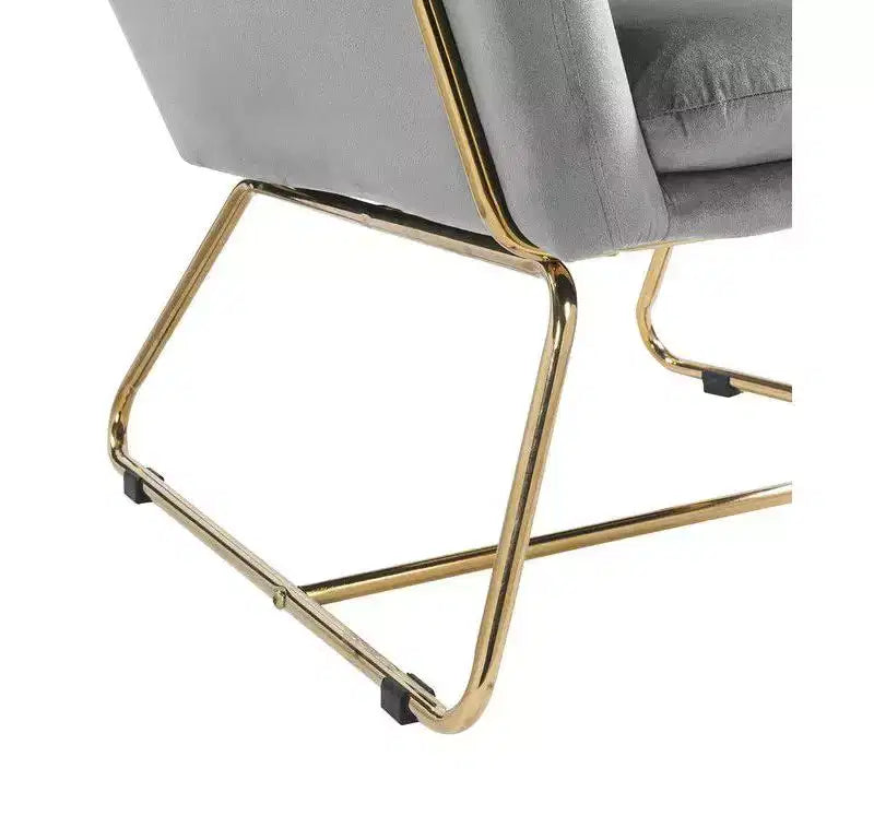 TUYOHW 29.5 Velvet Accent Chair,Lounge Armchair with Golden Metal Base,Full Foam Cushion,Upholstered Chair for Living Room,Bedroom,Office