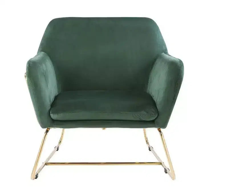 TUYOHW 29.5 Velvet Accent Chair,Lounge Armchair with Golden Metal Base,Full Foam Cushion,Upholstered Chair for Living Room,Bedroom,Office