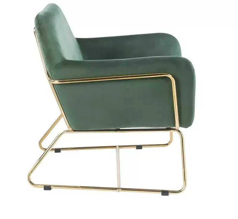 TUYOHW 29.5 Velvet Accent Chair,Lounge Armchair with Golden Metal Base,Full Foam Cushion,Upholstered Chair for Living Room,Bedroom,Office
