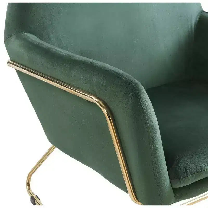 TUYOHW 29.5 Velvet Accent Chair,Lounge Armchair with Golden Metal Base,Full Foam Cushion,Upholstered Chair for Living Room,Bedroom,Office