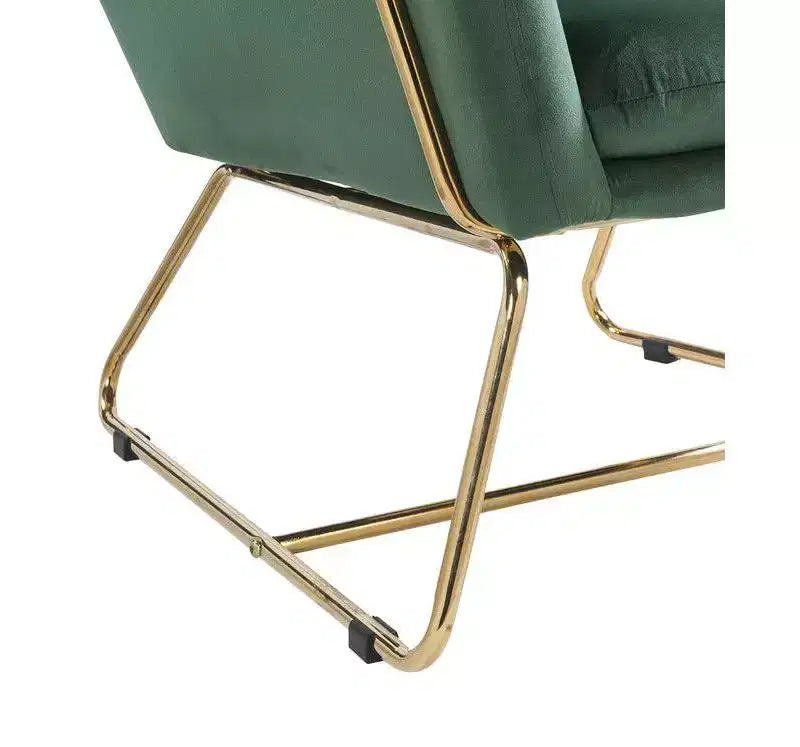 TUYOHW 29.5 Velvet Accent Chair,Lounge Armchair with Golden Metal Base,Full Foam Cushion,Upholstered Chair for Living Room,Bedroom,Office