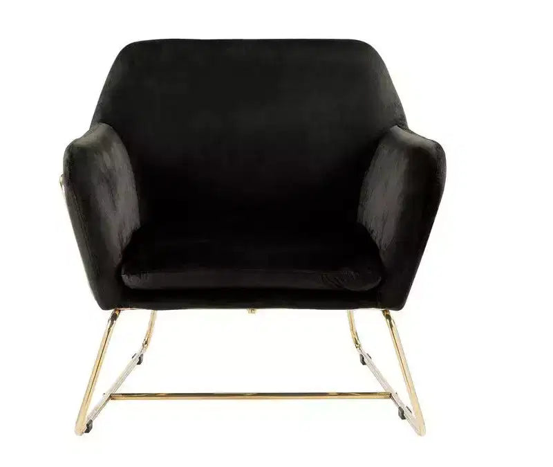 TUYOHW 29.5 Velvet Accent Chair,Lounge Armchair with Golden Metal Base,Full Foam Cushion,Upholstered Chair for Living Room,Bedroom,Office