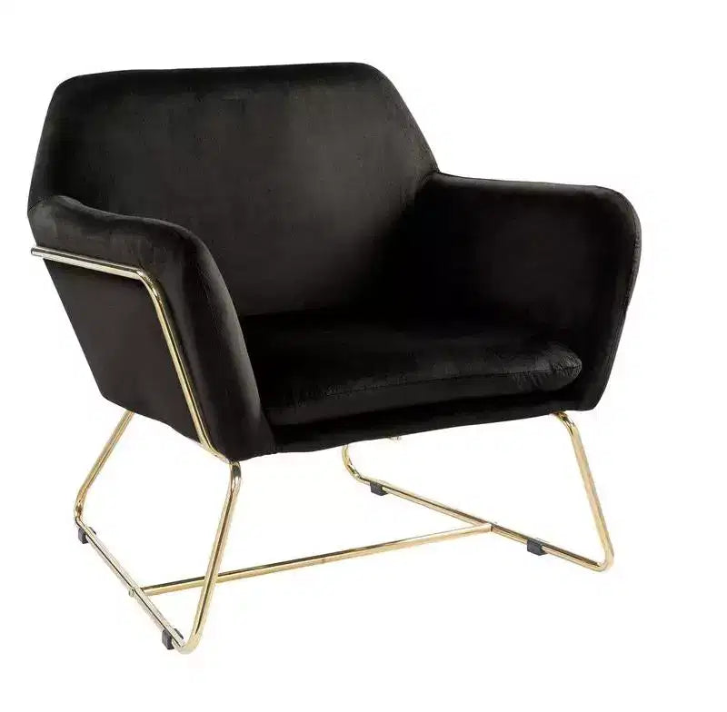 TUYOHW 29.5 Velvet Accent Chair,Lounge Armchair with Golden Metal Base,Full Foam Cushion,Upholstered Chair for Living Room,Bedroom,Office