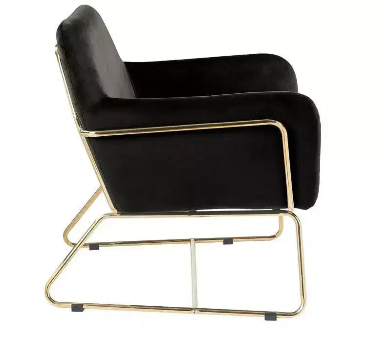 TUYOHW 29.5 Velvet Accent Chair,Lounge Armchair with Golden Metal Base,Full Foam Cushion,Upholstered Chair for Living Room,Bedroom,Office
