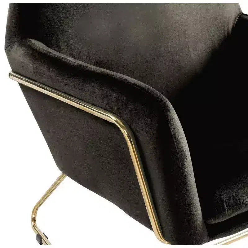 TUYOHW 29.5 Velvet Accent Chair,Lounge Armchair with Golden Metal Base,Full Foam Cushion,Upholstered Chair for Living Room,Bedroom,Office