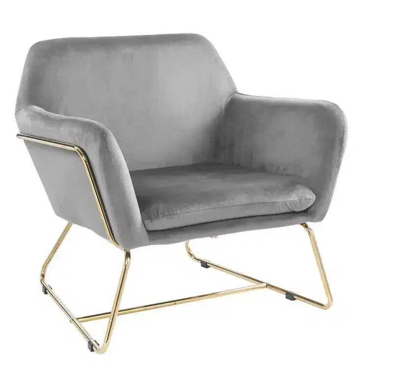 TUYOHW 29.5 Velvet Accent Chair,Lounge Armchair with Golden Metal Base,Full Foam Cushion,Upholstered Chair for Living Room,Bedroom,Office