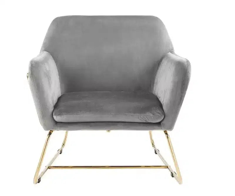 TUYOHW 29.5 Velvet Accent Chair,Lounge Armchair with Golden Metal Base,Full Foam Cushion,Upholstered Chair for Living Room,Bedroom,Office
