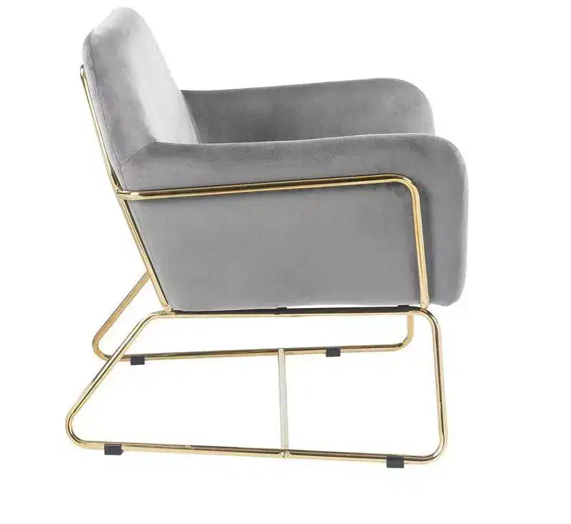 TUYOHW 29.5 Velvet Accent Chair,Lounge Armchair with Golden Metal Base,Full Foam Cushion,Upholstered Chair for Living Room,Bedroom,Office