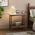 Rustic Narrow Side Table with Storage Shelf, Compact Nightstand for Small Spaces, Living Room, Bedroom, Farmhouse, Easy Assembly