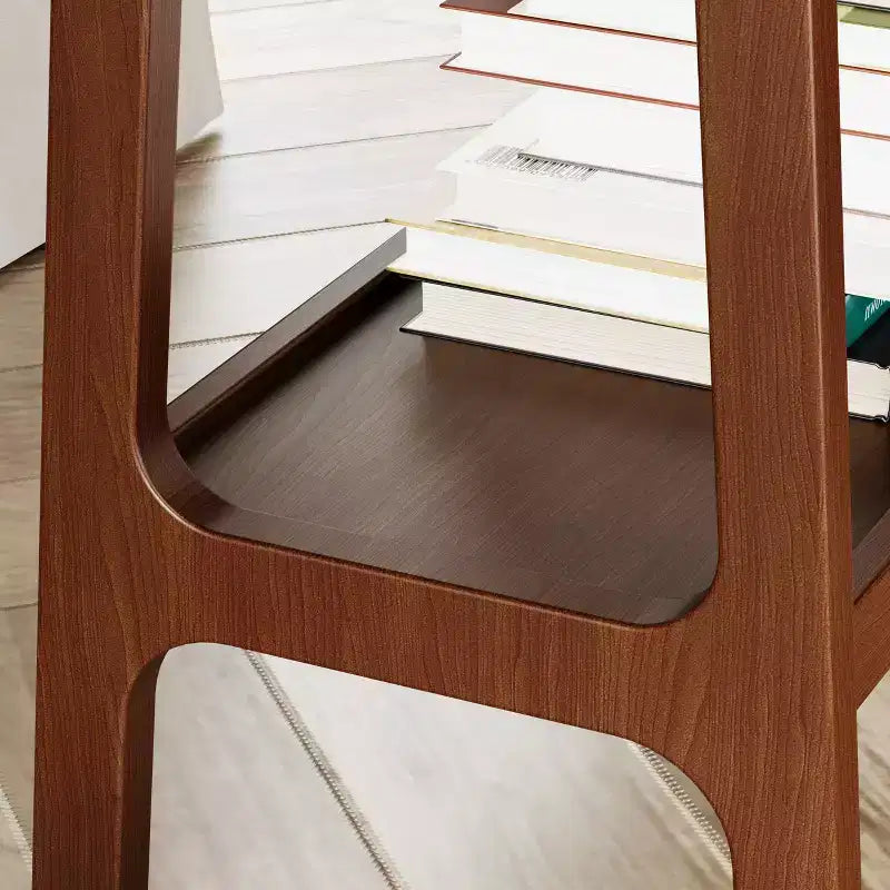 Rustic Narrow Side Table with Storage Shelf, Compact Nightstand for Small Spaces, Living Room, Bedroom, Farmhouse, Easy Assembly