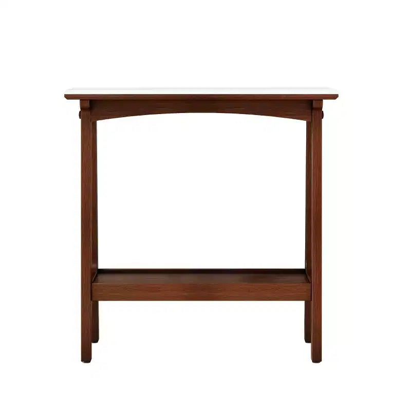 Rustic Narrow Side Table with Storage Shelf, Compact Nightstand for Small Spaces, Living Room, Bedroom, Farmhouse, Easy Assembly
