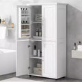 GDFStudio Marian Modern Wood Freestanding Bathroom Storage Cabinet with 4 Doors and Adjustable Shelf