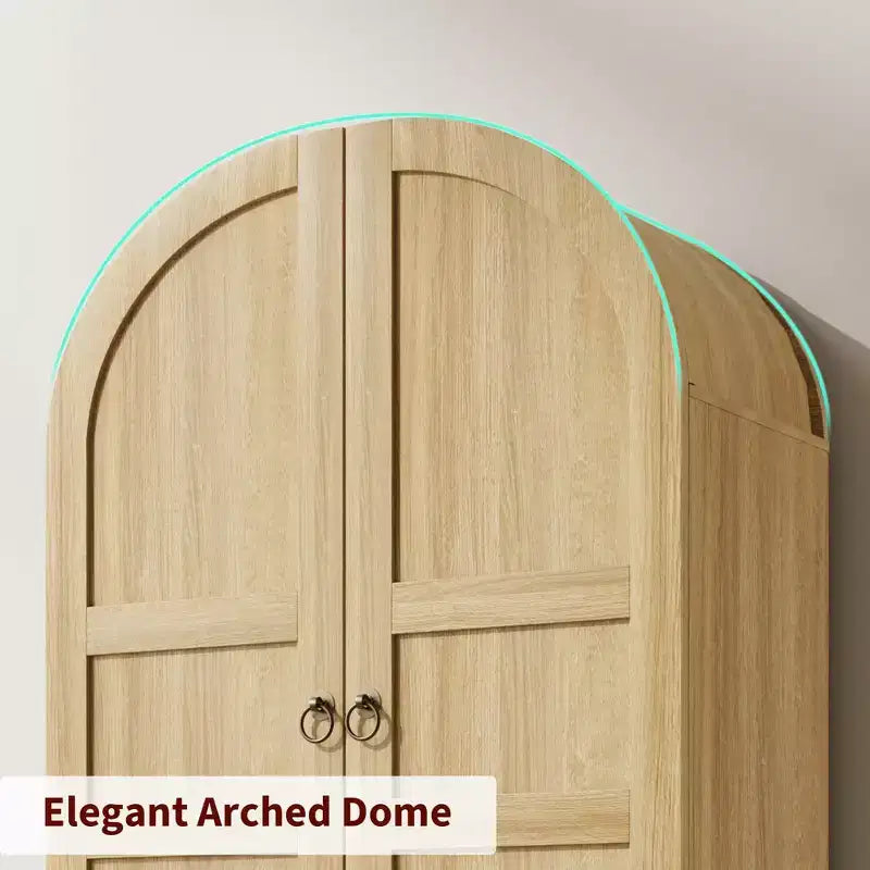 72 Arched Kitchen Pantry Cabinet with Doors, Drawers & Shelves,Farmhouse Freestanding Storage Cabinet for Dining & Living Room