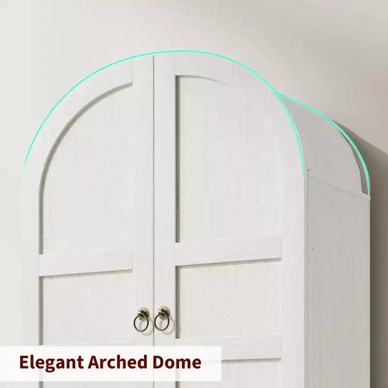 72 Arched Kitchen Pantry Cabinet with Doors, Drawers & Shelves,Farmhouse Freestanding Storage Cabinet for Dining & Living Room