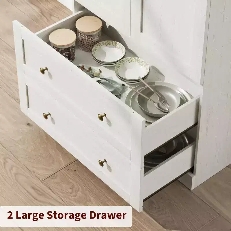 72 Arched Kitchen Pantry Cabinet with Doors, Drawers & Shelves,Farmhouse Freestanding Storage Cabinet for Dining & Living Room