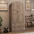 72 Arched Kitchen Pantry Cabinet with Doors, Drawers & Shelves,Farmhouse Freestanding Storage Cabinet for Dining & Living Room