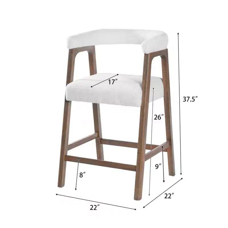 26'' Seat Height Bar Stools with Back, Set of 2 Counter Stools for Kitchen Island Dining Room Home Bar - ModernLuxe