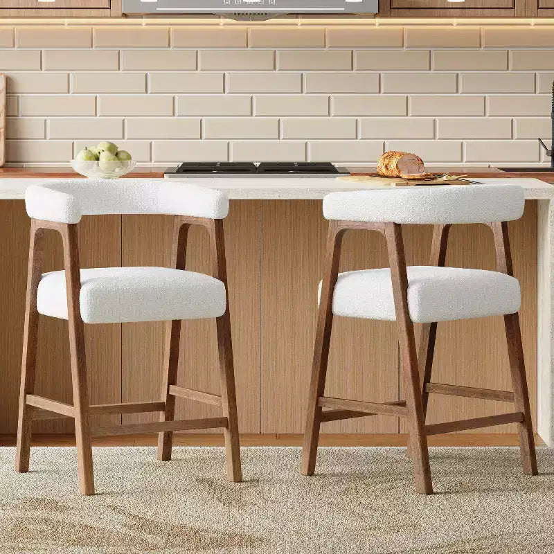 26'' Seat Height Bar Stools with Back, Set of 2 Counter Stools for Kitchen Island Dining Room Home Bar - ModernLuxe