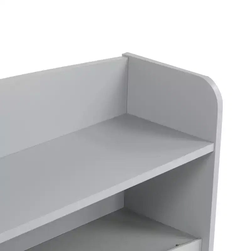 GDFStudio Melissa Full Size Wooden Bed with Bookcase Headboard, LED Motion Sensor Light and Guardrails