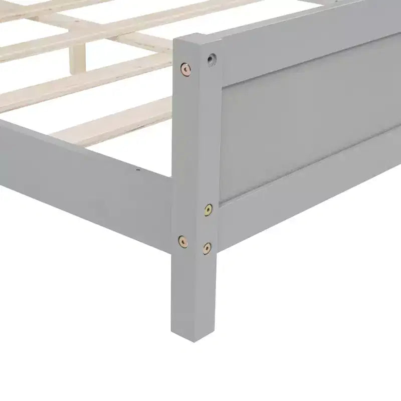 GDFStudio Melissa Full Size Wooden Bed with Bookcase Headboard, LED Motion Sensor Light and Guardrails