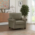 MAYEERTY Comfortable High-Elastic Sponge Chair Sofa with PU Leather Silver Nail Solid $ Metal Frame for Living Room Taupe