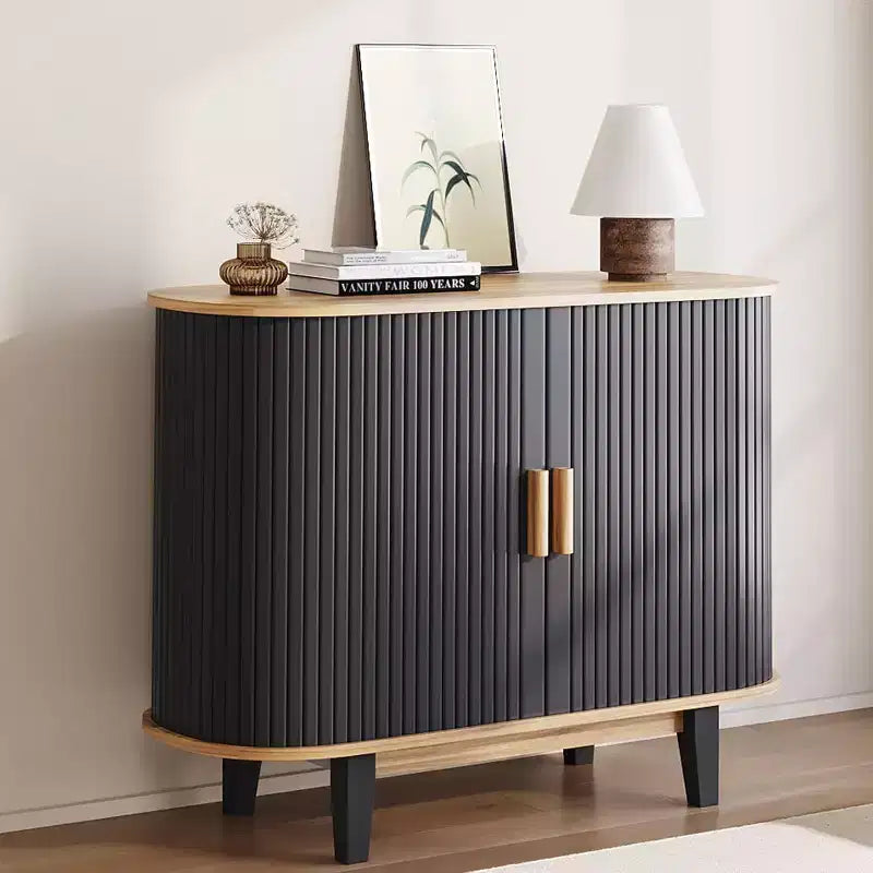 Modern Fluted Sideboard Buffet Cabinet 40'' Storage Console with Sliding Door,Adjustable Shelf, Ample Storage for Dining Room, Kitchen, or Entryway