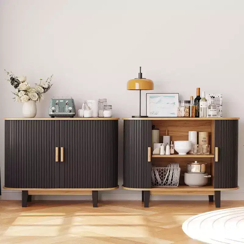 Modern Fluted Sideboard Buffet Cabinet 40'' Storage Console with Sliding Door,Adjustable Shelf, Ample Storage for Dining Room, Kitchen, or Entryway