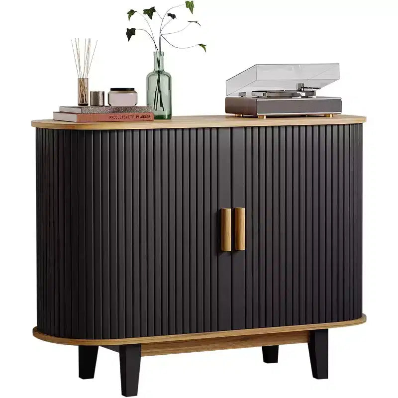Modern Fluted Sideboard Buffet Cabinet 40'' Storage Console with Sliding Door,Adjustable Shelf, Ample Storage for Dining Room, Kitchen, or Entryway