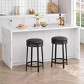 COZONY 2-Pack Bar Stools. 24 Counter Height PU Leather Stools w/ Metal Frame. Brown