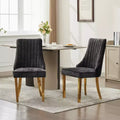 Okak Rayon Cloth Flocking Chenille Dining Chairs with Stainless Steel Legs, Kitchen Chairs with Comfy Padding, Dining Room Chairs for Home