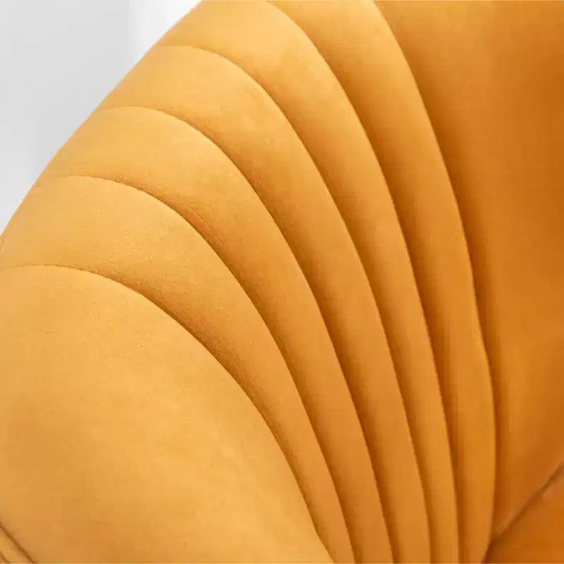 TUYOHW Modern Velvet Accent Chair with Middle Curve Back Upholstered Comfy Chair with Wood Legs Armless Accent Chair for Living Room, Bedroom