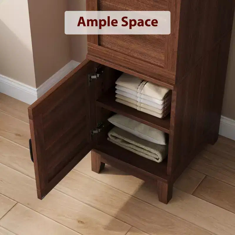 Garvee Armoire Wardrobe Closet with 2 Doors,72 Wooden Wardrobe Cabinet with Hanging Rod, Narrow Tall Armoire with 18 Adjustable Shelves for Bedroom