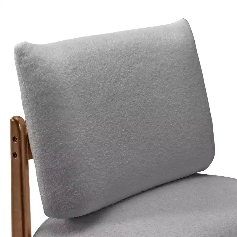 TUYOHW Modern Teddy Fleece Accent Chair,Upholstered Living Room Chair with Solid Wood Frame,Soft Cushion,Armless Chair for Bedroom,Home