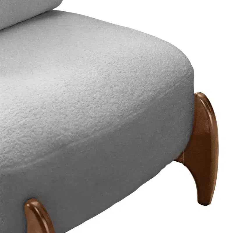 TUYOHW Modern Teddy Fleece Accent Chair,Upholstered Living Room Chair with Solid Wood Frame,Soft Cushion,Armless Chair for Bedroom,Home