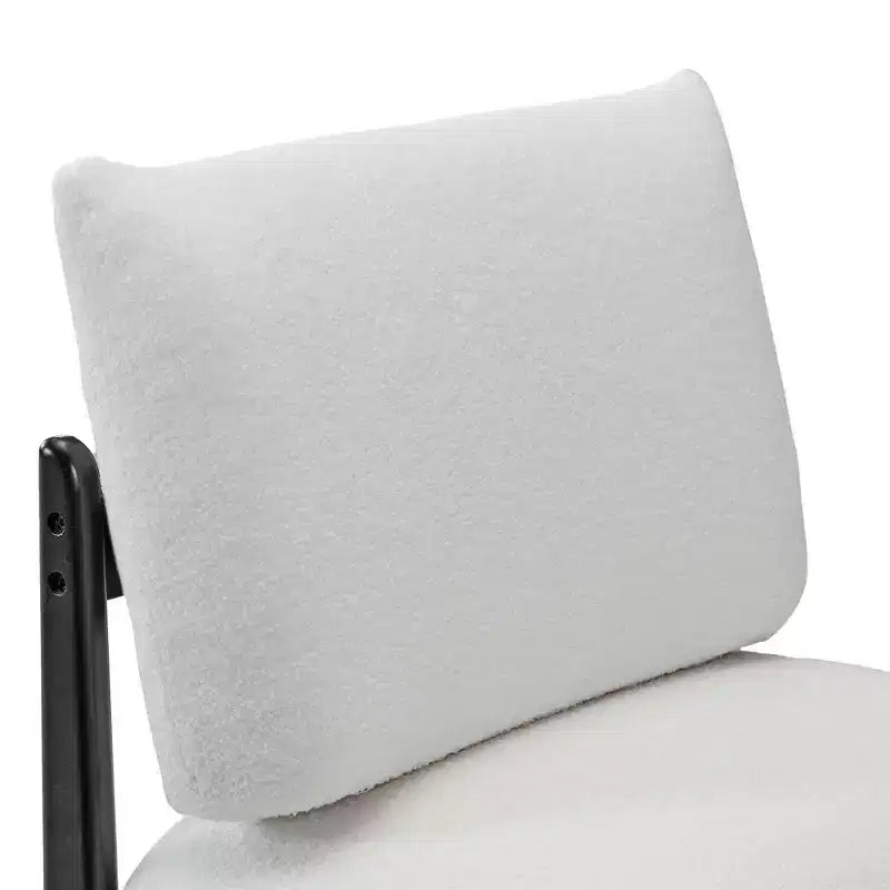 TUYOHW Modern Teddy Fleece Accent Chair,Upholstered Living Room Chair with Solid Wood Frame,Soft Cushion,Armless Chair for Bedroom,Home
