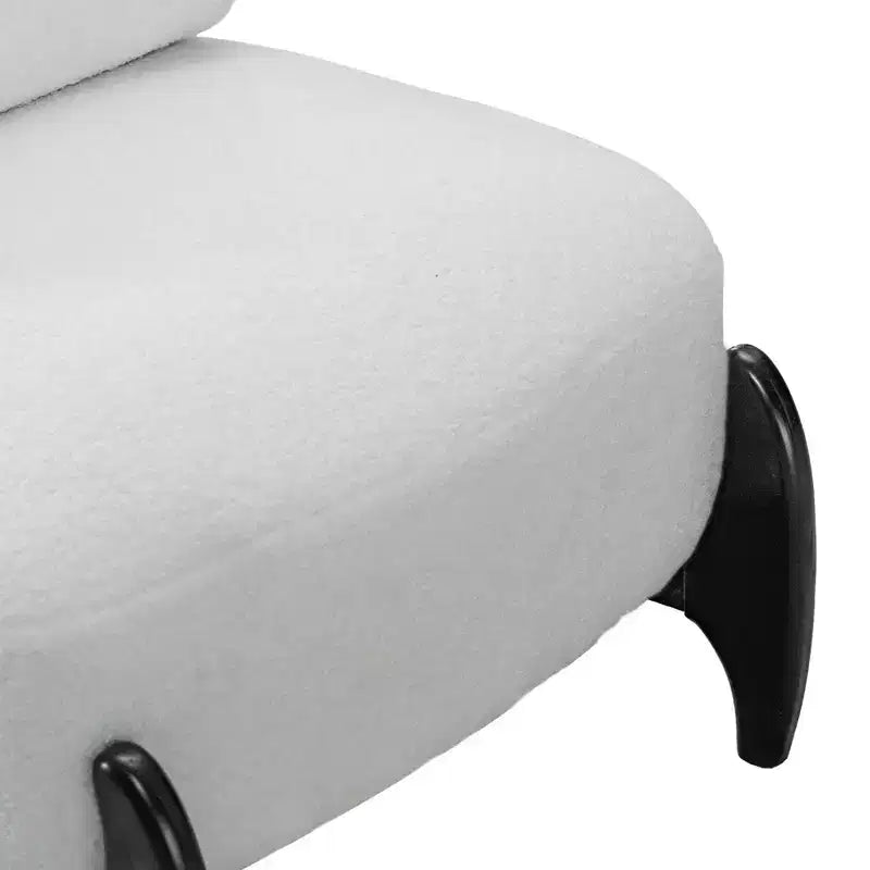 TUYOHW Modern Teddy Fleece Accent Chair,Upholstered Living Room Chair with Solid Wood Frame,Soft Cushion,Armless Chair for Bedroom,Home