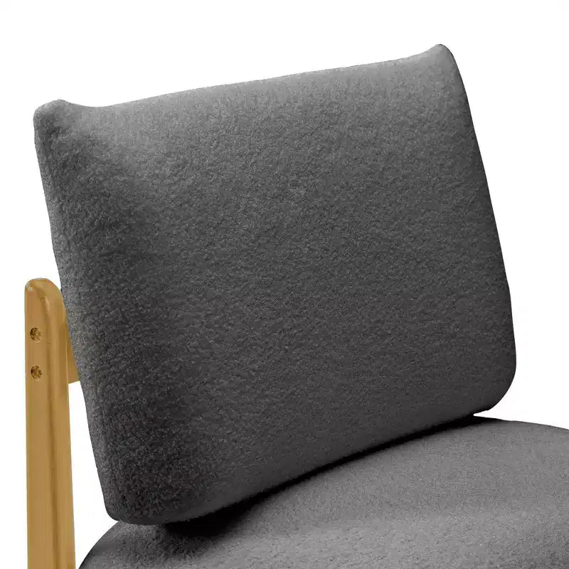 TUYOHW Modern Teddy Fleece Accent Chair,Upholstered Living Room Chair with Solid Wood Frame,Soft Cushion,Armless Chair for Bedroom,Home