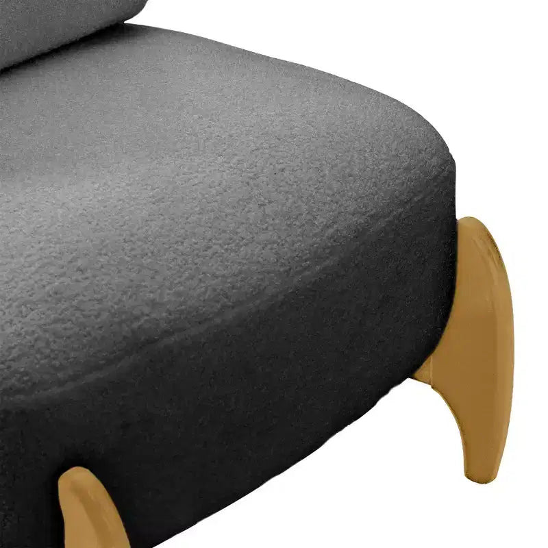 TUYOHW Modern Teddy Fleece Accent Chair,Upholstered Living Room Chair with Solid Wood Frame,Soft Cushion,Armless Chair for Bedroom,Home