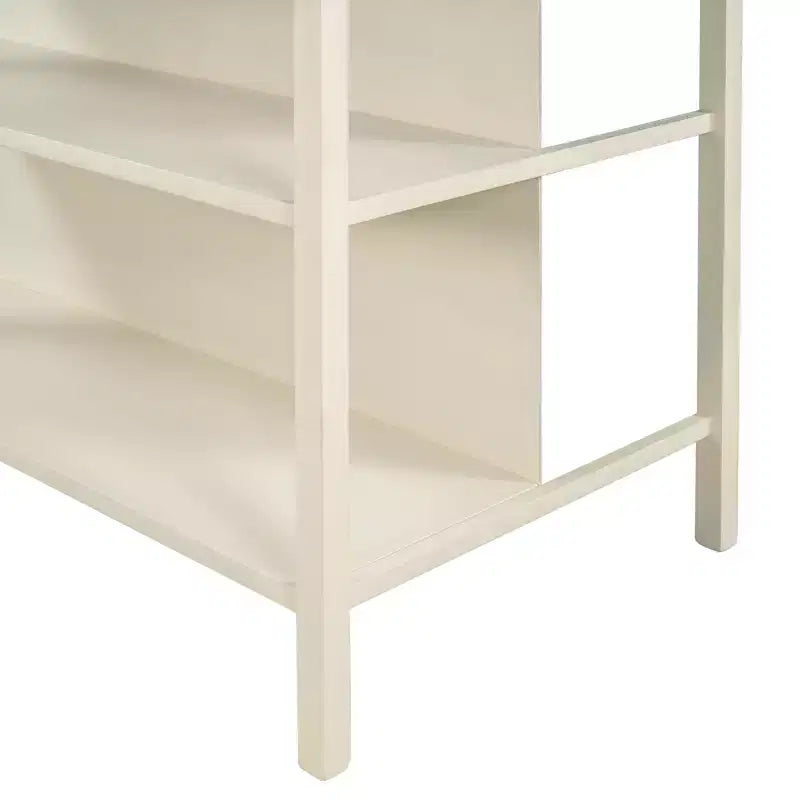 sumyeg 45 Solid Wood Kitchen Island with Butcher Block and Open Shelves for Small Spaces