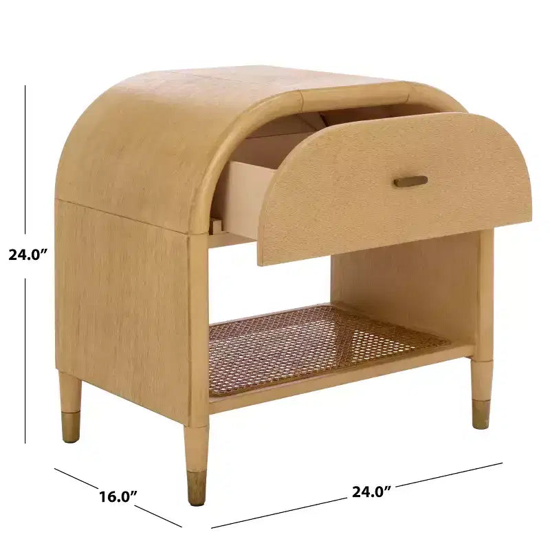 Mahan 1 Shelf 1 Drawer Nighstand - NST6609 - Natural - Safavieh