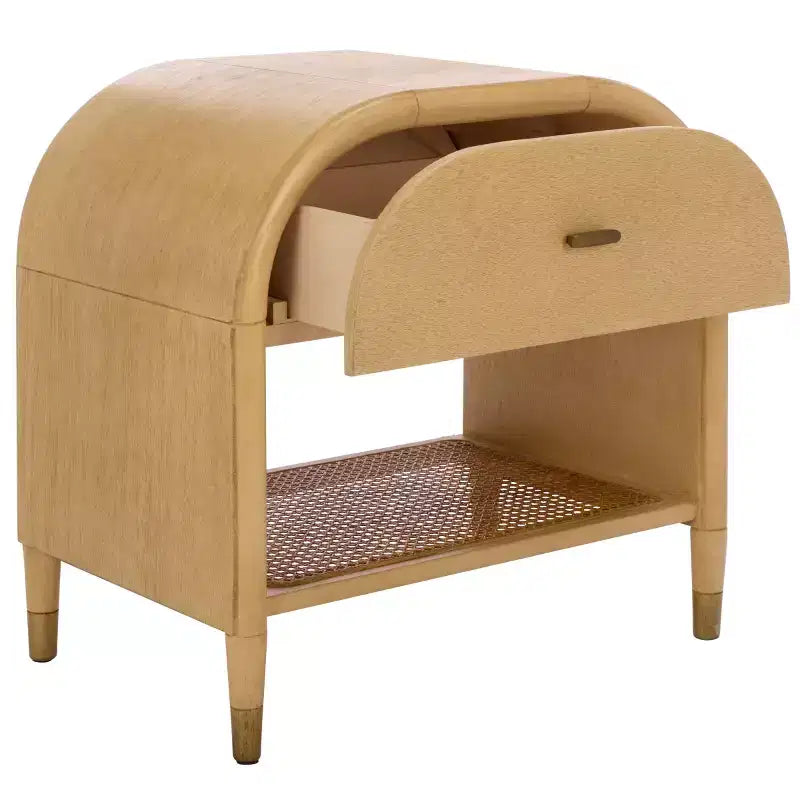 Mahan 1 Shelf 1 Drawer Nighstand - NST6609 - Natural - Safavieh