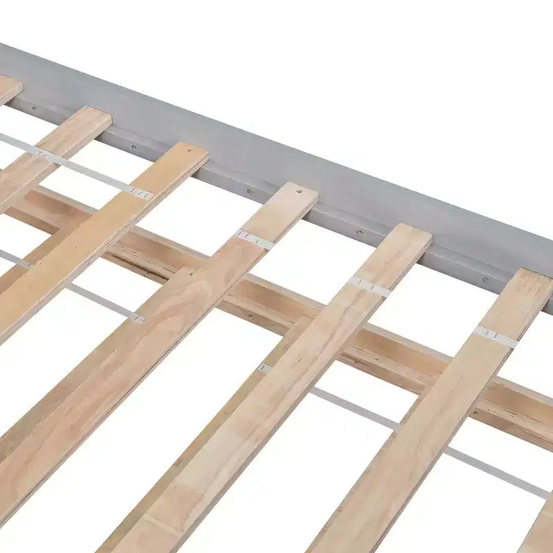 Bellemave Twin Platform Bed with Trundle,Pine Platform Bed Frame with Headboard and Footboard for Bedroom