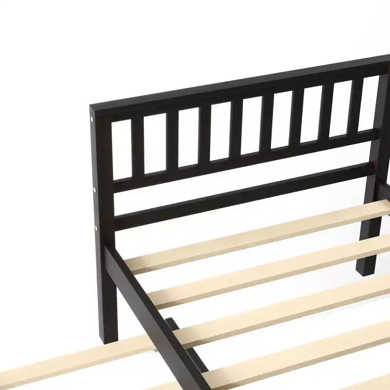 Bellemave Twin Platform Bed with Trundle,Pine Platform Bed Frame with Headboard and Footboard for Bedroom