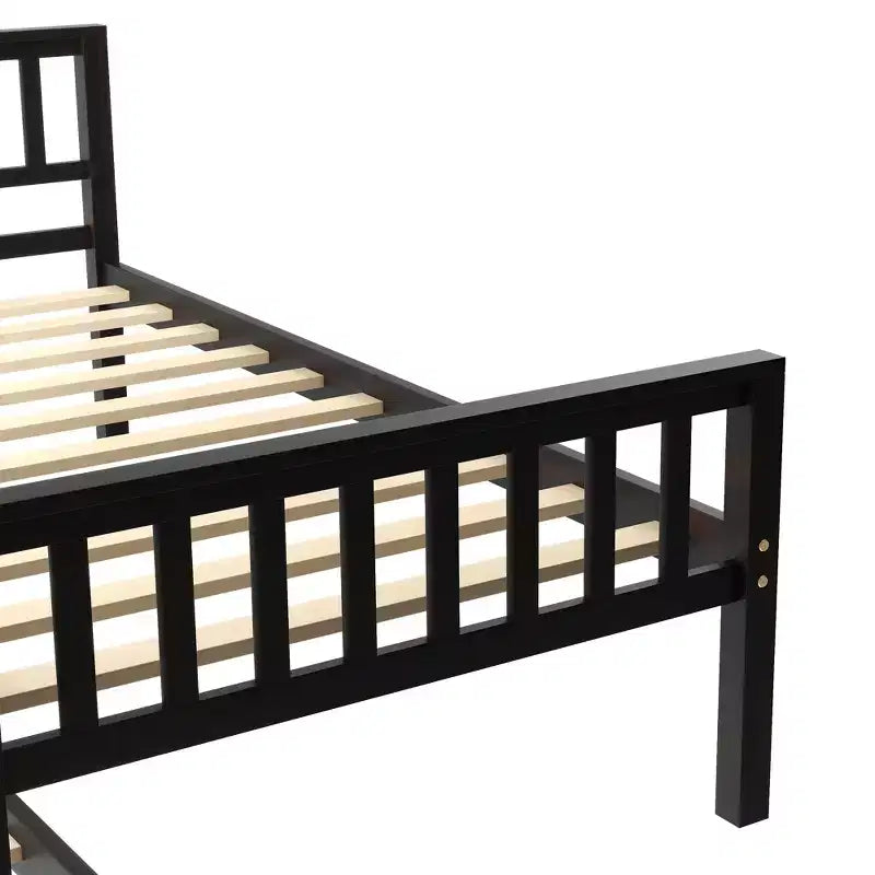 Bellemave Twin Platform Bed with Trundle,Pine Platform Bed Frame with Headboard and Footboard for Bedroom