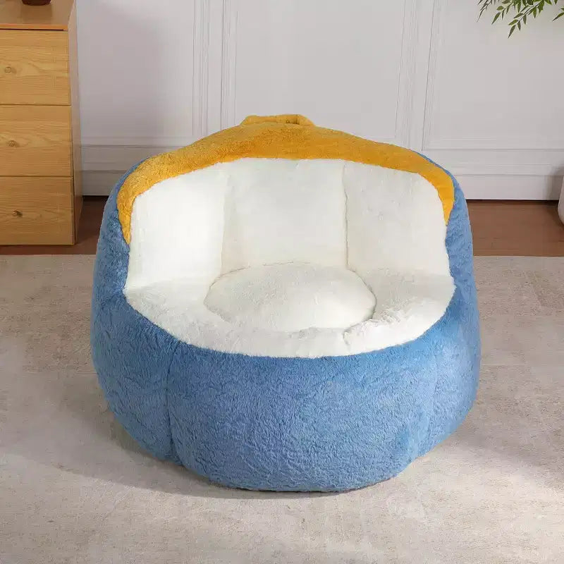 Bean Bag Chairs,Multicolor Faux Fur Couch Filled with Shredded Sponge,Large Lounger Sofa For Living Room,No Assembly Required